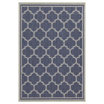 Blue 7 Ft. 10 In. X 10 Ft. 3 In. Indoor/Outdoor Area Rug