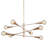 8-Light Gold Dimmable Chandelier with 4 Height Adjustable Rods for Indoor Dry