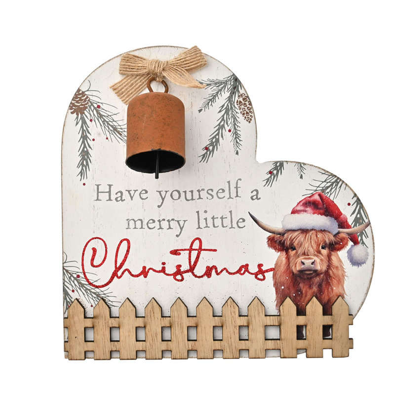 Highland Cow Heart Plaque