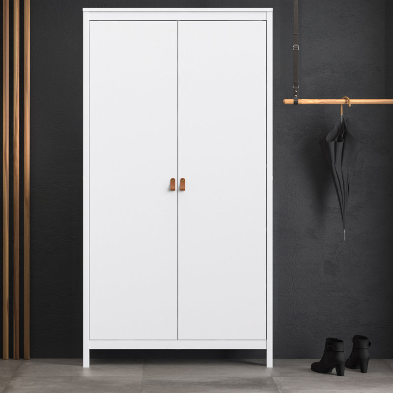 Cynteria 2 Door Manufactured Wood Wardrobe, White