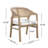Eldora 7-Piece Mid-Century Modern Dining Set With Cane Back Chairs And Rectangular Pillar Base Table