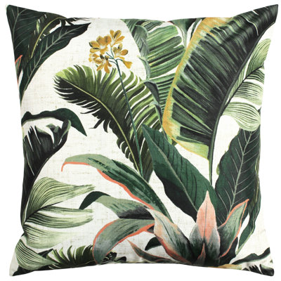 Indoor / Outdoor Floral Square Throw Pillow Cover
