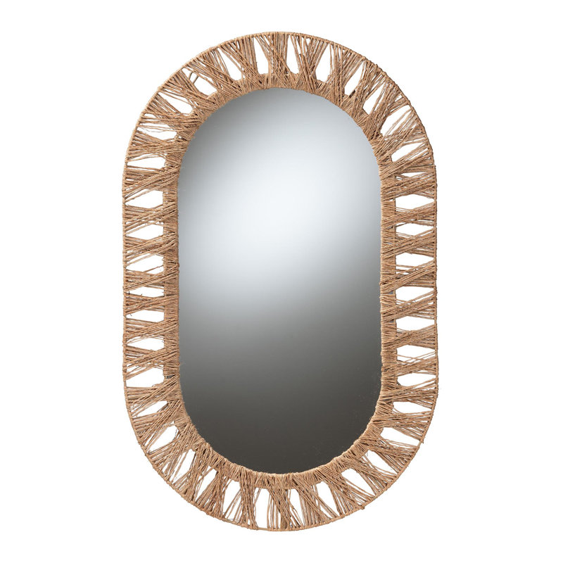Aadith Seagrass Oval Beveled Wall Mirror