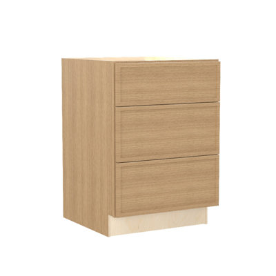 Gallery Express Alton Plywood Assembled 24 in W X 24 in D X 34.5 in H Drawer Base Kitchen Cabinet in Straw