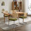 Velvet Upholstered Dining Chair Set with  Cane Back, Metal Base-24820258