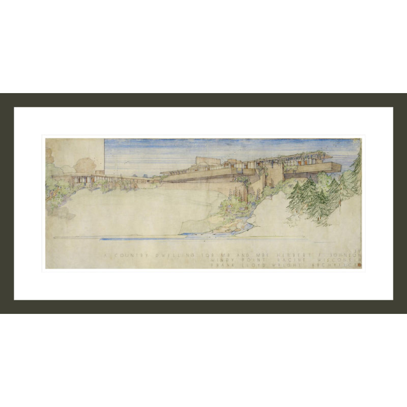 «Herbert Racine WI» par Frank Lloyd Wright - reproduction encadrée giclée, H 15,97 po x l 29,5 po