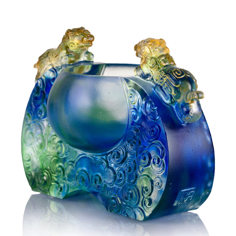 Vessel, Chinese Ding, a Majestic Duo Sculpture