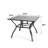 37.8" Square Patio Table For 4, Metal Outdoor Dining Table With Umbrella Hole,Black-416040765