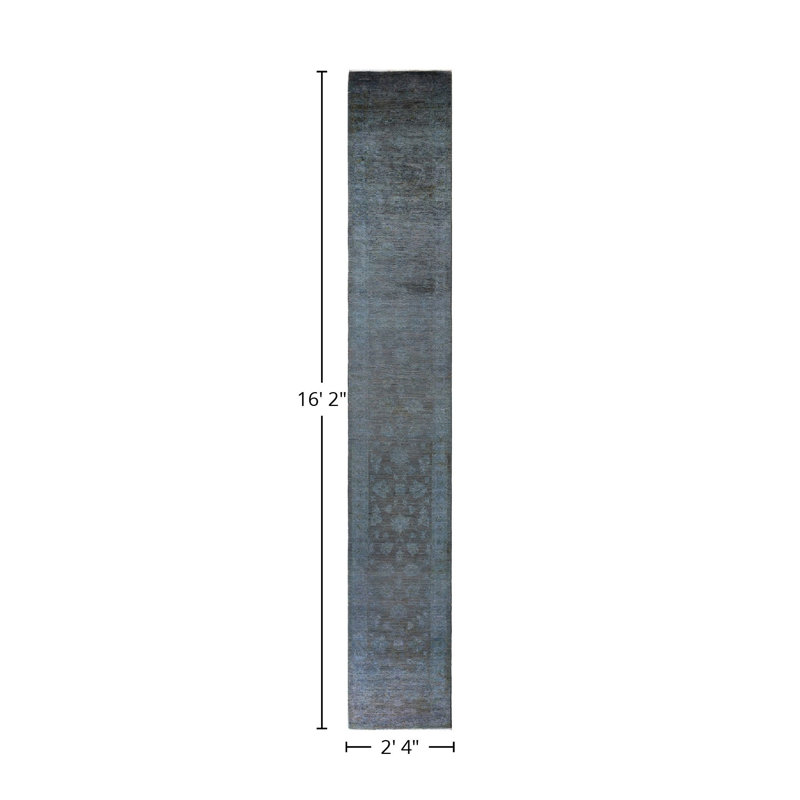 Tapis unique gris 2 pi 4 po x 16 pi 2 po Zaheir