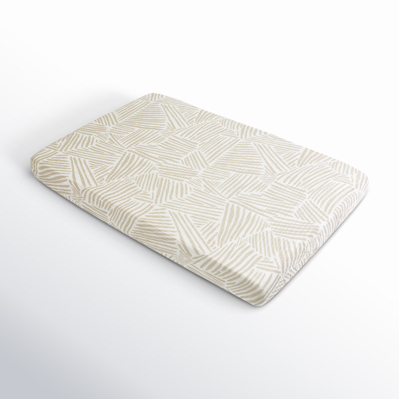 Organic Cotton Muslin Mini Crib Sheet in Oat Stripe