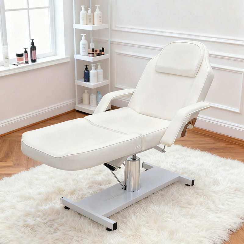 White hydraulic beauty bed
