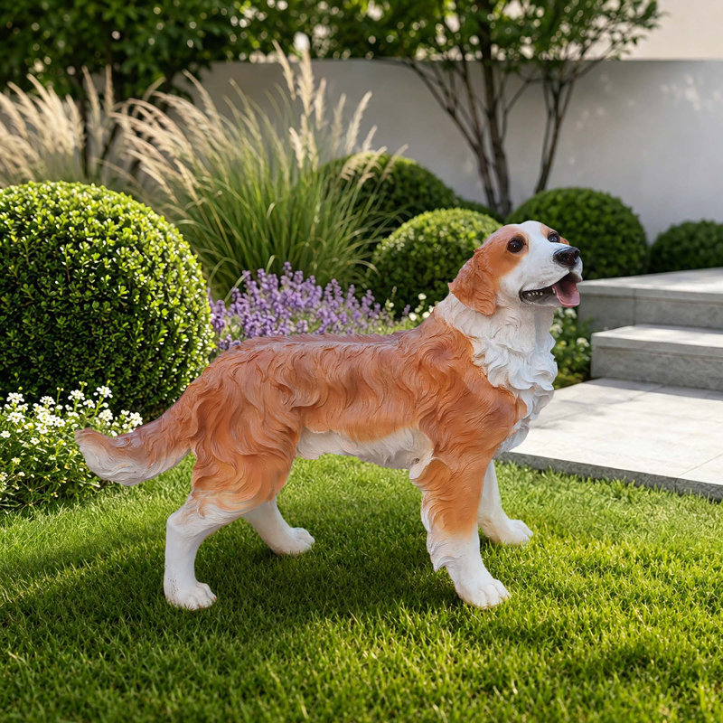 Statue de chien réaliste en résine réaliste pour le jardin intérieur et extérieur