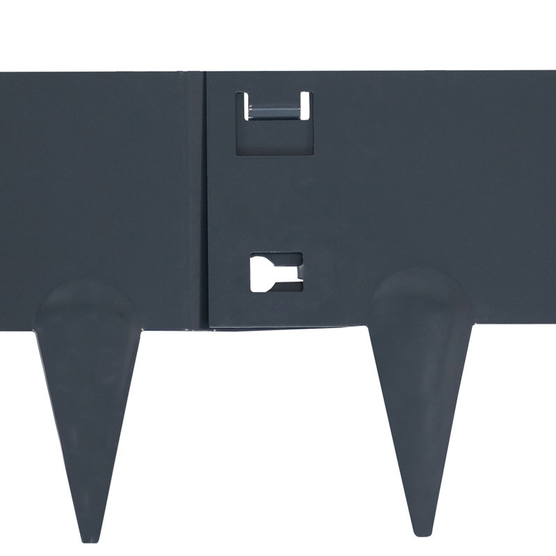 Bordure de paysage en métal 16,7 pi - paquet de 5 de bordure de jardin en acier 42 po x 7 po pour l'aménagement paysager - Gris