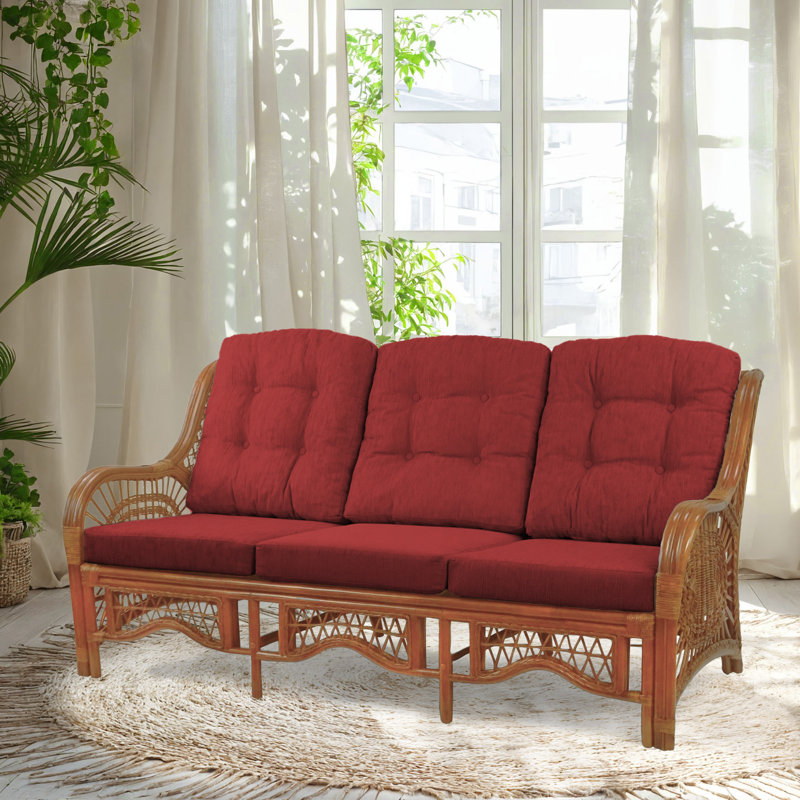 Anneelizabeth 70'' Upholstered Sofa, Red Polypropylene/Olefin