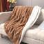 Jeté en fausse fourrure cognac brun grand-837794190