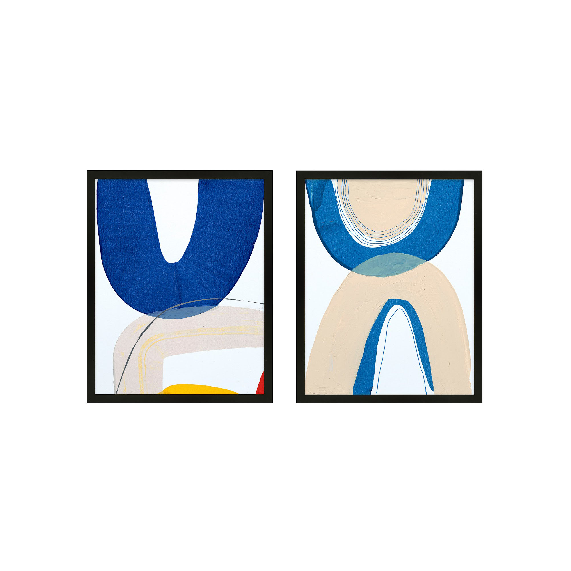 Unity Set Of 2 by Andrea Stokes, 50" H x 80" W x 1.25" D, Black Framed