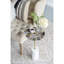 Table d'appoint en laiton agate noire D12x24 "avec base cylindrique en marbre-637108775
