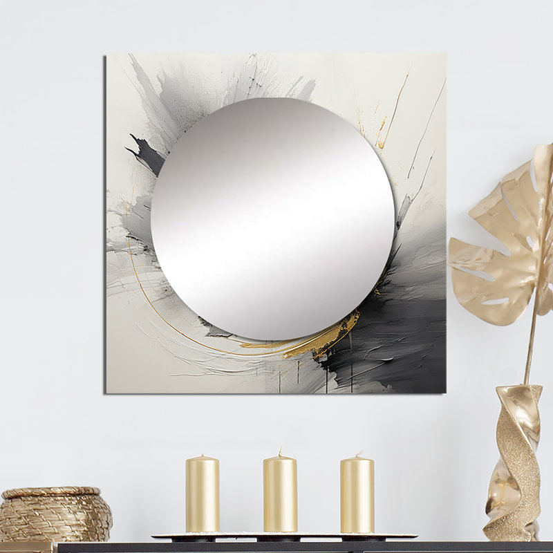 Millin - miroir carré abstrait à spirales pour décoration murale, 36 po x 36 po