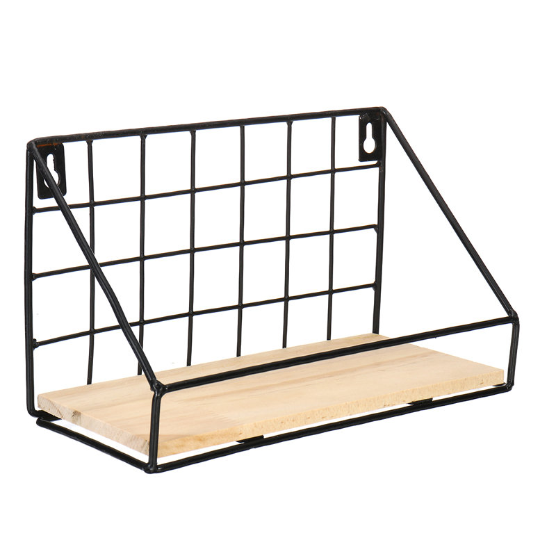 Triangle Bracket Shelf with Live Edge, Black