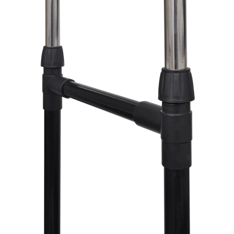 Portemanteau en acier inoxydable noir et argent avec portemanteau en plastique PP
