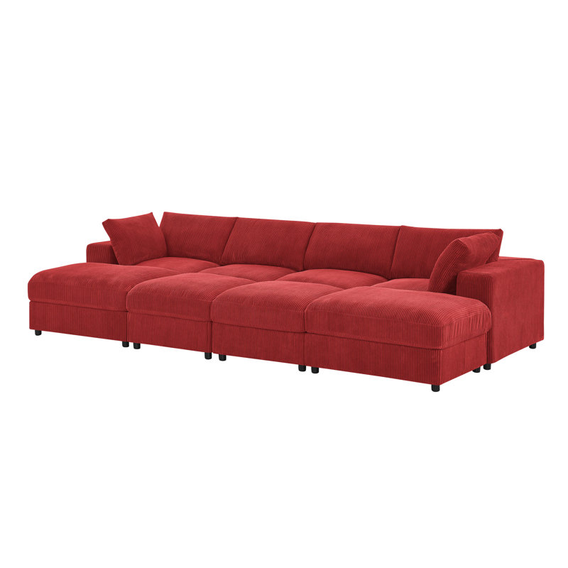 Canapé modulaire en velours côtelé Coldbayworth, Red Corduroy