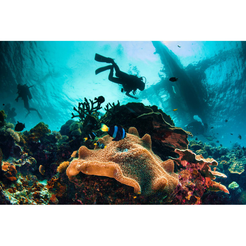 Busy Sea Scape - Wrapped Canvas Print, 30cm H x 46cm W x 3.8cm D