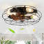 Ventilateur de plafond encastré à profil bas 19,7 po avec lumières, ventilateur de cage en cage avec télécommande Farmhouse