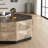 38"Octagon Coffee Table - Rustic Wood Center Table with 3D Embossed Pattern