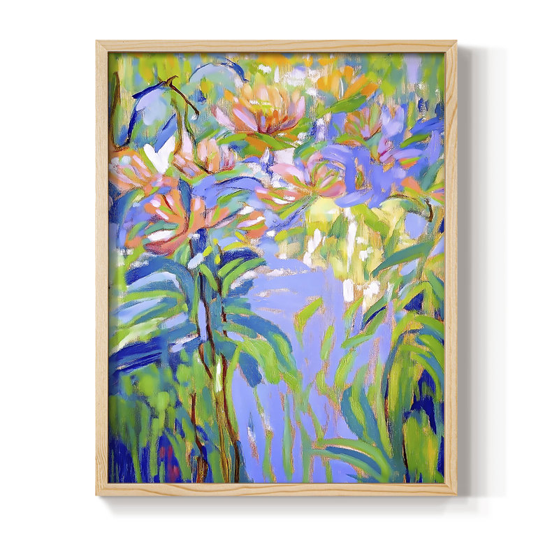 Série FLORAL DCxxV, reproduction encadrée - bois massif, H 21 po x l 17 po