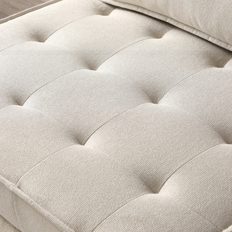 Repose-pieds multi-usages en similicuir, Beige