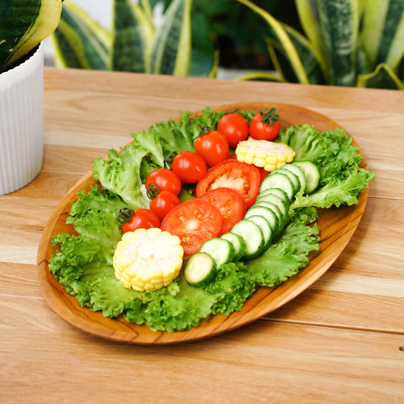 Oval Teak Wood Plate - Medium