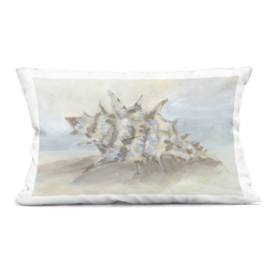 Soft Blended Spiky Seashell Decorative Printed Throw Pillow design by JJ Design House LLC