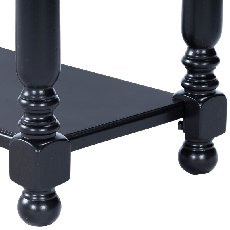 Devane CastleWood Side Table, Distressed Black Licorice