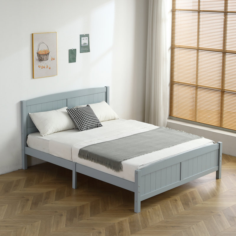 Heffron Solid Wood Bed, Queen, Gray