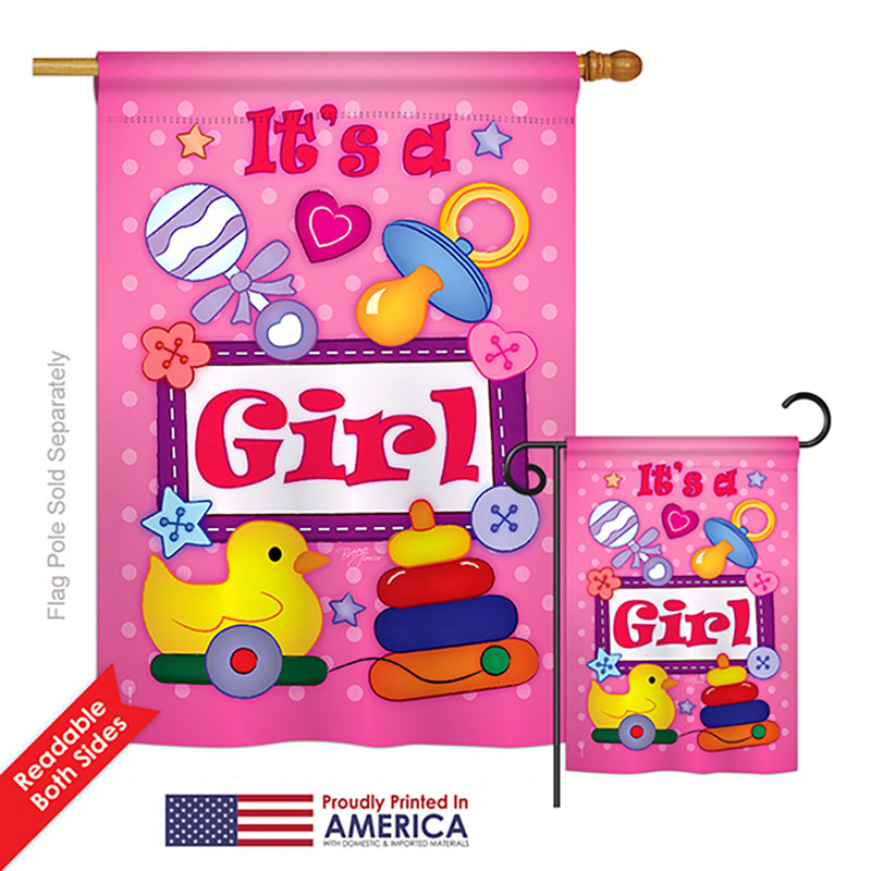 Drapeau de polyester à 2 côtés baby fille special occasion baby