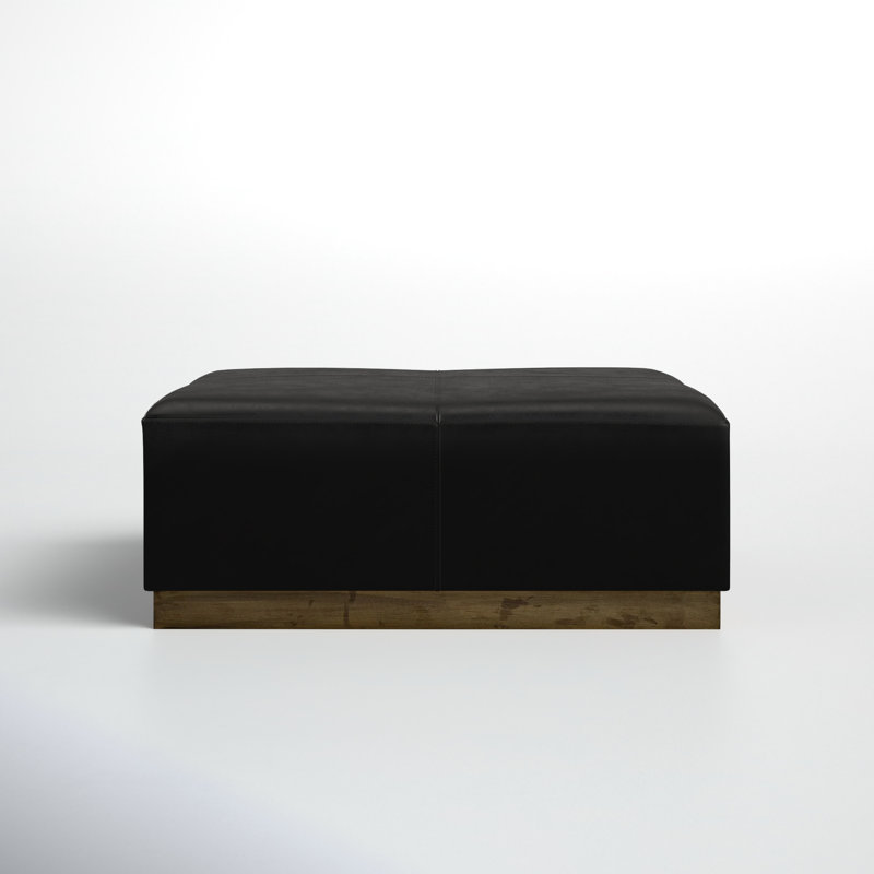 Marais Upholstered Ottoman, Black
