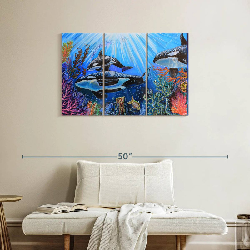 Brampt Killer Whales, 24" H x 38" W