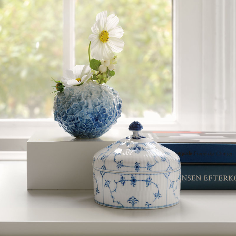 Blue Fluted Plain 1 qt. Storage Jar