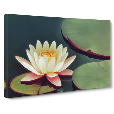 Blooming Water Lily Flower - Wrapped Canvas Painting
