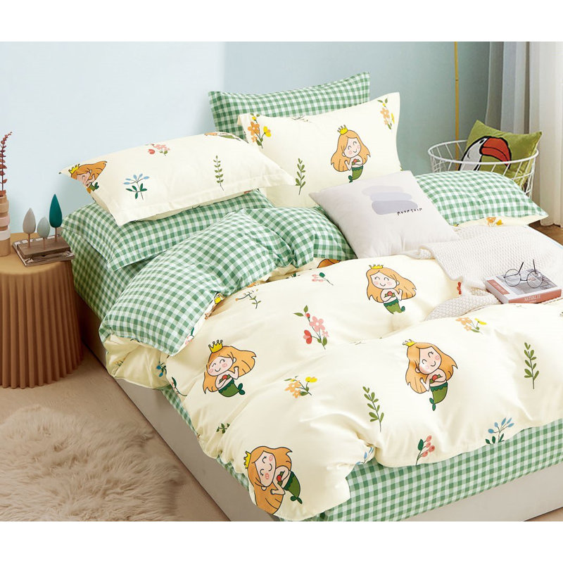 Ensemble d'édredon réversible 100% coton Alter, Édredon grand + 2 taies décoratives