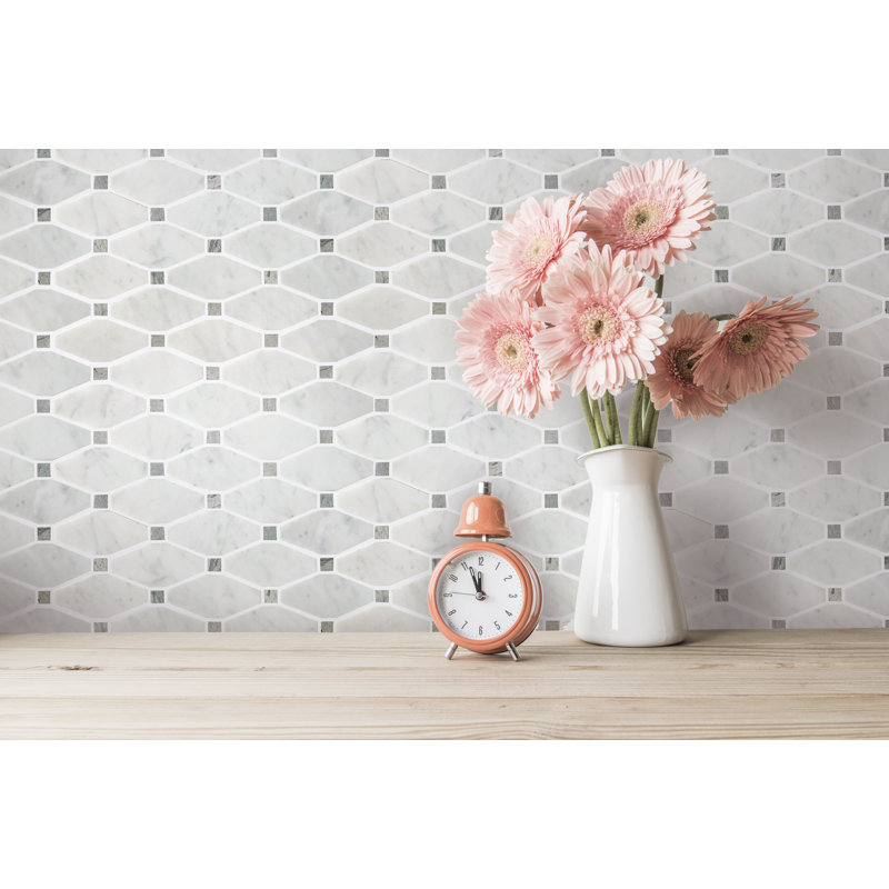 Carreau de mosaïque pour mur et plancher en marbre 11 po x 12 po
