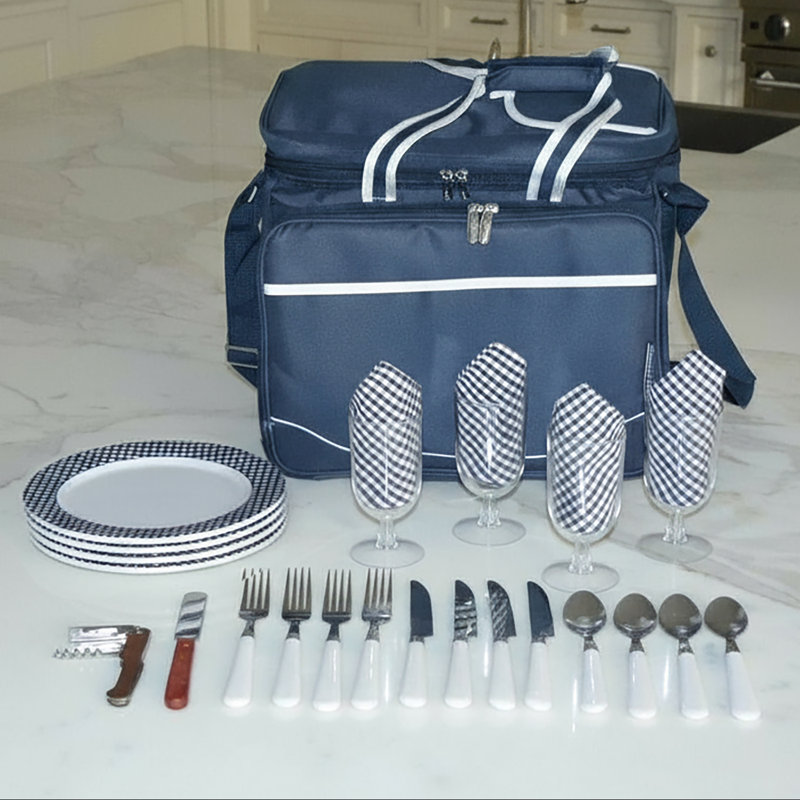 Sac de pique-nique isolé, service pour 4 fourre-tout