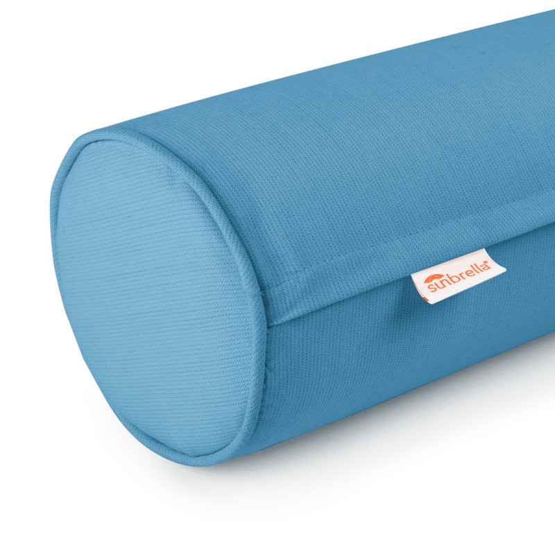 Austin Horn Classics Sunbrella Zippered Neck Roll Bolster, Peacock Blue