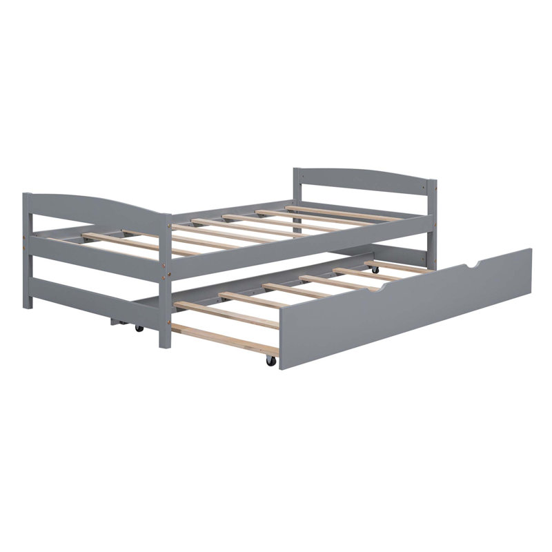 Twin Size Platform Bed With Twin Size Trundle