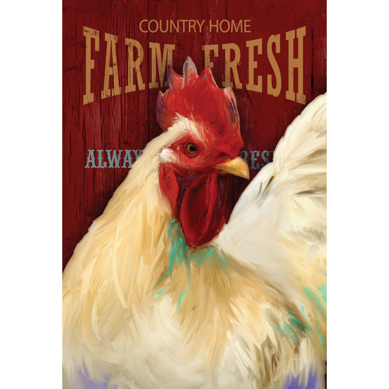 Farm Fresh Rooster - Wrapped Canvas Print, 122cm H x 81cm W 