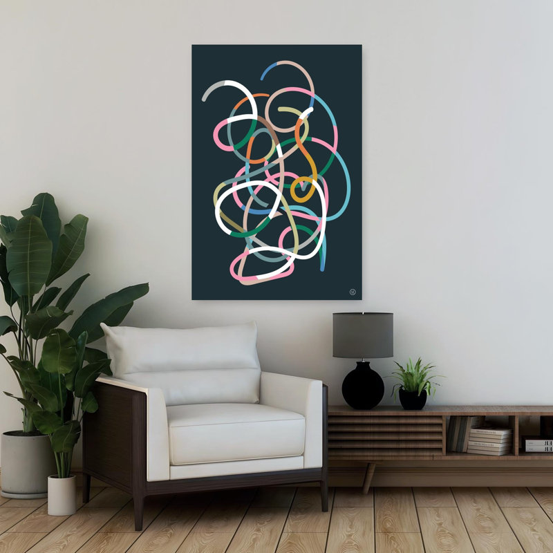 Art contemporain abstrait coloré, H 36 po x l 24 po
