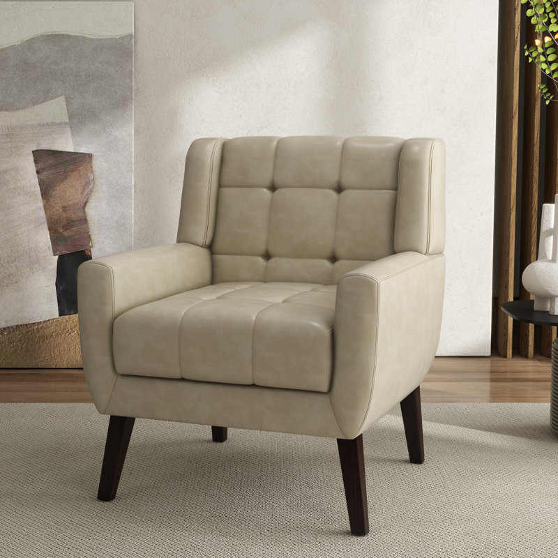 Fauteuil d'appoint Jaqueze, Similicuir blanc crème Jaqueze