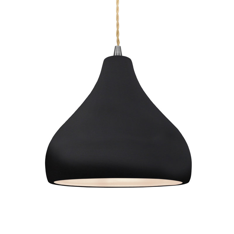 Luminaire suspendu à 1 lumière Meydan - DEL, Noir lustré, H 8 po x l 11,5 po x P 11,5 po, Brushed Nickel