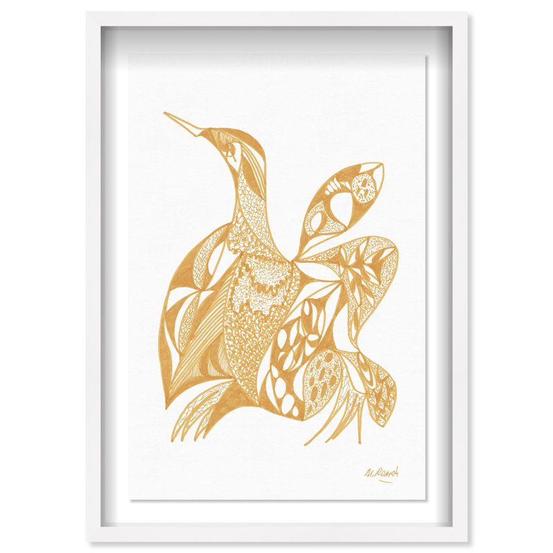 Manuel Roman - Goose Print by Oliver Gal, 16.5"H x 11.5"W, White Shadowbox