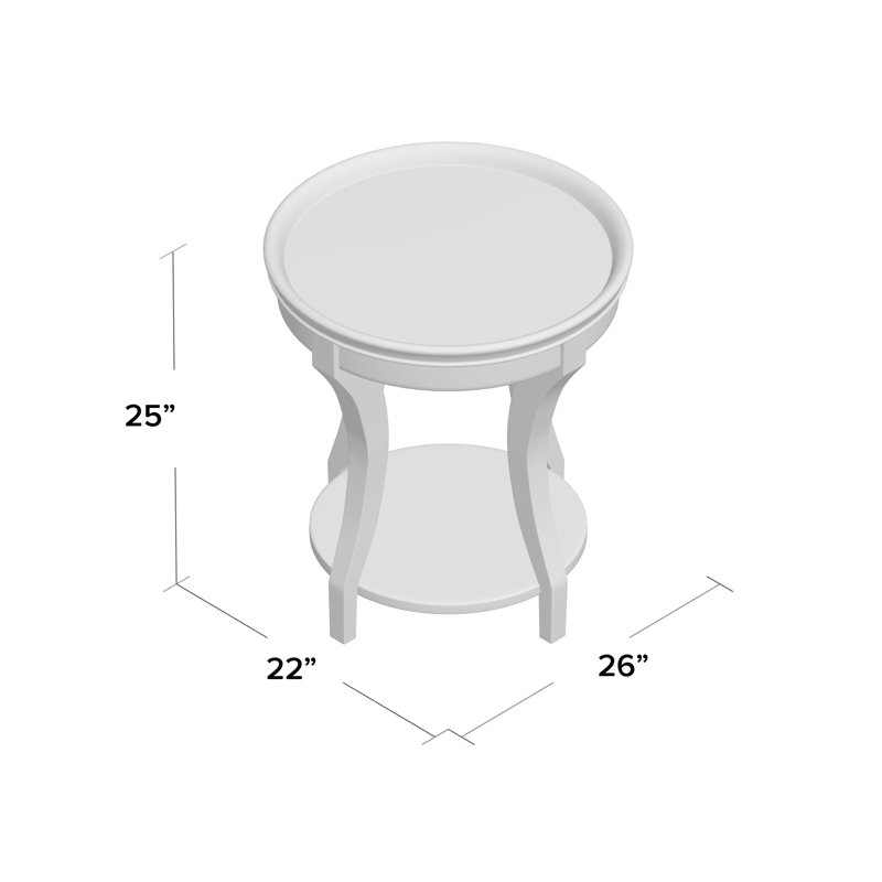 Solid Wood Tray Top End Table, Graphite